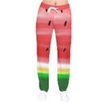 Painted watermelon pattern, fruit themed apparel Women velvet Drawstring Pants