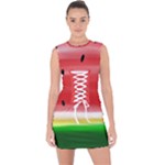 Painted watermelon pattern, fruit themed apparel Lace Up Front Bodycon Dress