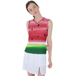 Painted watermelon pattern, fruit themed apparel Women s Sleeveless Sports Top