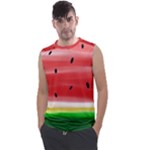 Painted watermelon pattern, fruit themed apparel Men s Regular Tank Top