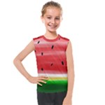 Painted watermelon pattern, fruit themed apparel Kids  Mesh Tank Top