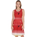 Painted watermelon pattern, fruit themed apparel Knee Length Skater Dress With Pockets