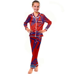 Abstract Pattern Geometric Backgrounds   Kid s Satin Long Sleeve Pajamas Set by Eskimos