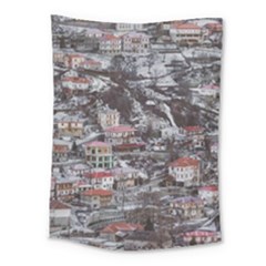Metsovo Aerial Cityscape, Greece Medium Tapestry by dflcprintsclothing