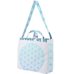 Flower Of Life  Square Shoulder Tote Bag by tony4urban