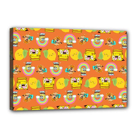 Minionspattern Canvas 18  X 12  (stretched) by Sparkle