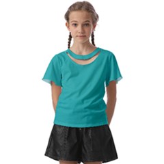 Light Sea Green Kids  Front Cut Tee