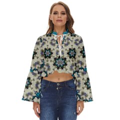 Paradise Flowers And Candle Light Boho Long Bell Sleeve Top by pepitasart