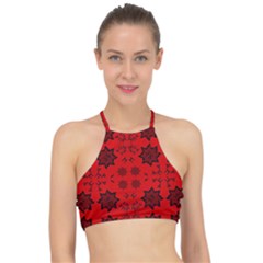Abstract Pattern Geometric Backgrounds   Racer Front Bikini Top by Eskimos
