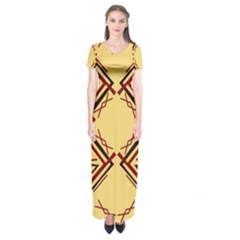 Abstract Pattern Geometric Backgrounds   Short Sleeve Maxi Dress by Eskimos