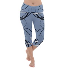 Abstract Pattern Geometric Backgrounds   Lightweight Velour Capri Yoga Leggings by Eskimos