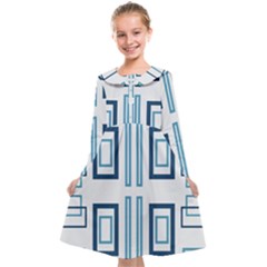Abstract Pattern Geometric Backgrounds   Kids  Midi Sailor Dress by Eskimos