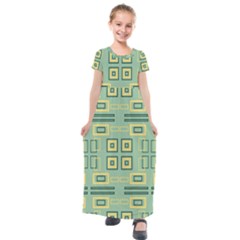 Abstract Pattern Geometric Backgrounds   Kids  Short Sleeve Maxi Dress by Eskimos