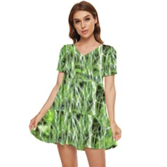 Green Desire Tiered Short Sleeve Babydoll Dress by DimitriosArt