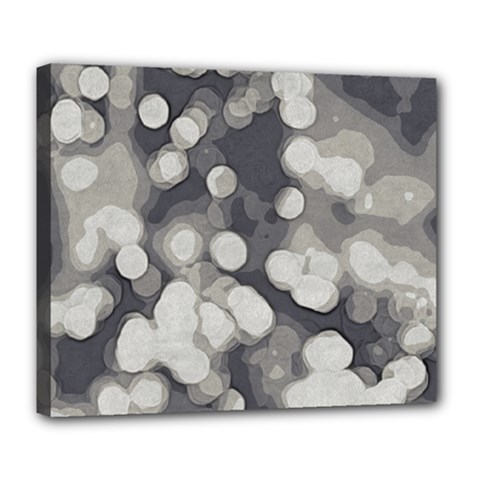Gray Circles Of Light Deluxe Canvas 24  X 20  (stretched) by DimitriosArt