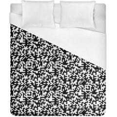 Black And White Qr Motif Pattern Duvet Cover (california King Size) by dflcprintsclothing