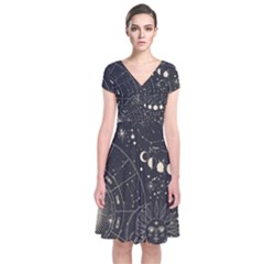 Magic-patterns Short Sleeve Front Wrap Dress by CoshaArt