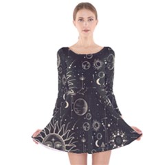 Mystic Patterns Long Sleeve Velvet Skater Dress by CoshaArt
