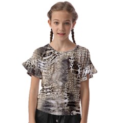 Luxury Snake Print Kids  Cut Out Flutter Sleeves by CoshaArt