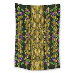 Fanciful Fantasy Flower Forest Large Tapestry by pepitasart