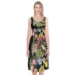 Tropical Pattern Midi Sleeveless Dress by CoshaArt