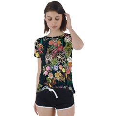 Tropical Pattern Short Sleeve Foldover Tee by CoshaArt