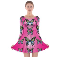 Butterfly Long Sleeve Skater Dress
