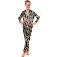 Tiger Snake Black 7000 Kid s Satin Long Sleeve Pajamas Set by MickiRedd