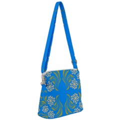 Floral Folk Damask Pattern  Zipper Messenger Bag by Eskimos