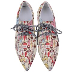Retro Food Pointed Oxford Shoes by Sparkle