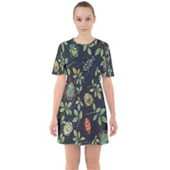 Nature With Bugs Sixties Short Sleeve Mini Dress by Sparkle