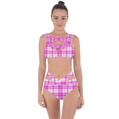 Pink Tartan Bandaged Up Bikini Set  by tartantotartanspink