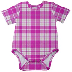 Pink Tartan Baby Short Sleeve Onesie Bodysuit by tartantotartanspink