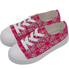 Pink Tartan-10 Kids  Low Top Canvas Sneakers by tartantotartanspink2