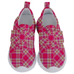 Pink Tartan-10 Kids  Velcro No Lace Shoes by tartantotartanspink2