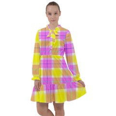 Pink Tartan-8 All Frills Chiffon Dress