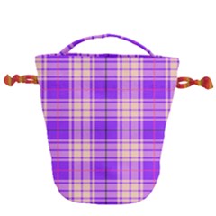 Pink Tartan 6 Drawstring Bucket Bag by tartantotartanspink2