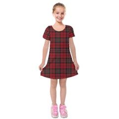 Brodie Clan Tartan Kids  Short Sleeve Velvet Dress by tartantotartansred