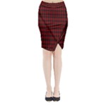 Tartan Red Midi Wrap Pencil Skirt