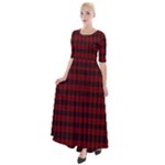 Tartan Red Half Sleeves Maxi Dress