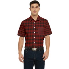 Tartan Red Men s Short Sleeve Pocket Shirt  by tartantotartansallreddesigns