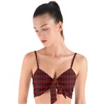 Tartan Red Woven Tie Front Bralet