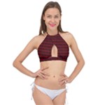 Tartan Red Cross Front Halter Bikini Top