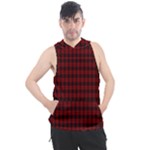 Tartan Red Men s Sleeveless Hoodie