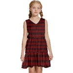 Tartan Red Kids  Sleeveless Tiered Mini Dress