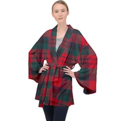 Macduff Modern Tartan Long Sleeve Velvet Kimono  by tartantotartansallreddesigns