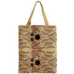 Folk Flowers Print Floral Pattern Ethnic Art Zipper Classic Tote Bag