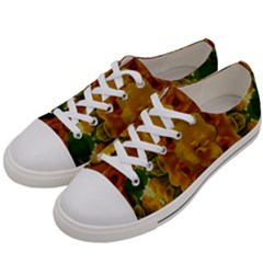 Tropical Spring Rose Flowers In A Good Mood Decorative Men s Low Top Canvas Sneakers by pepitasart