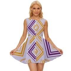 Abstract Geometric Design    Sleeveless Button Up Dress