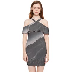 Olympus Mount National Park, Greece Shoulder Frill Bodycon Summer Dress by dflcprints